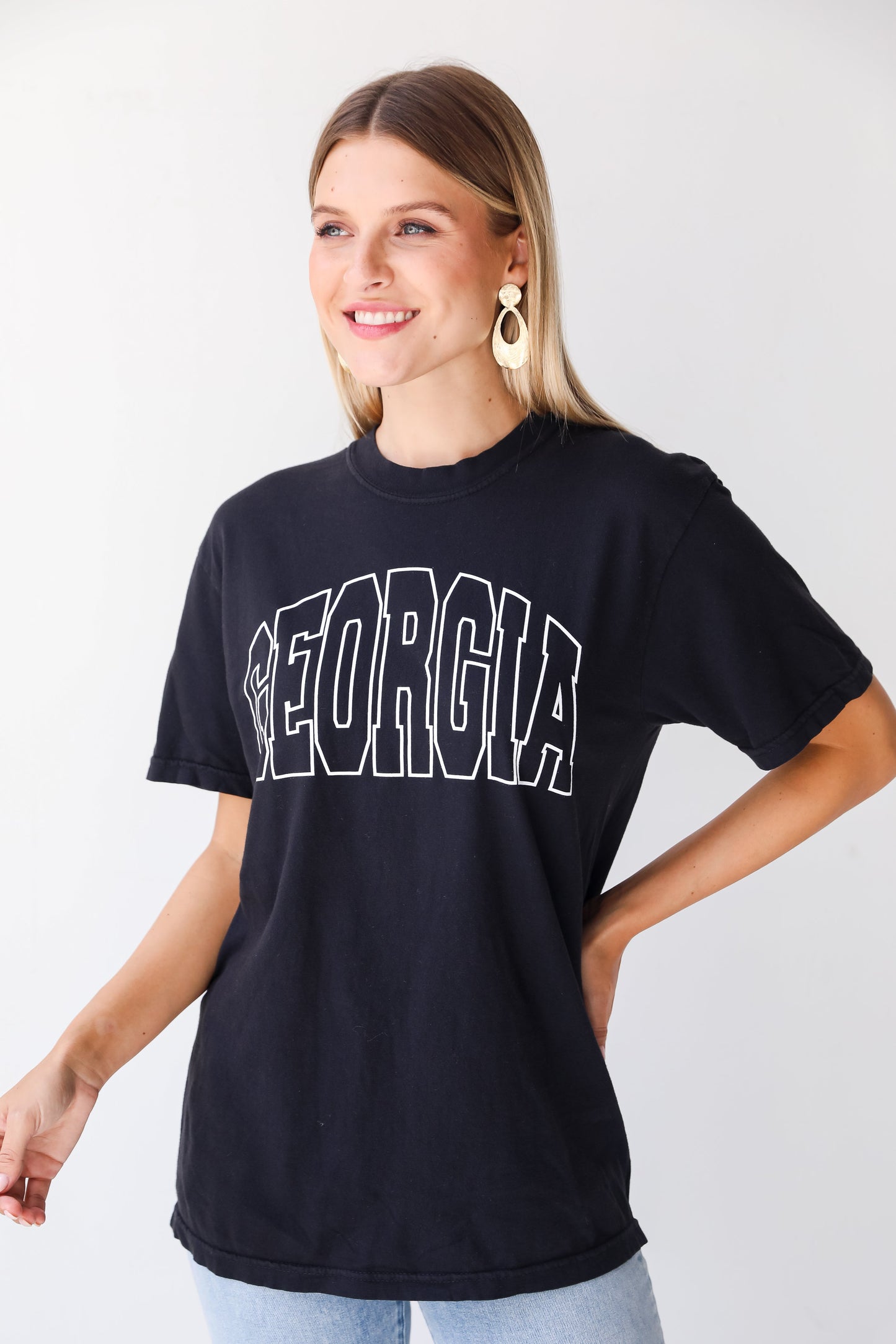 Black Georgia Tee close up