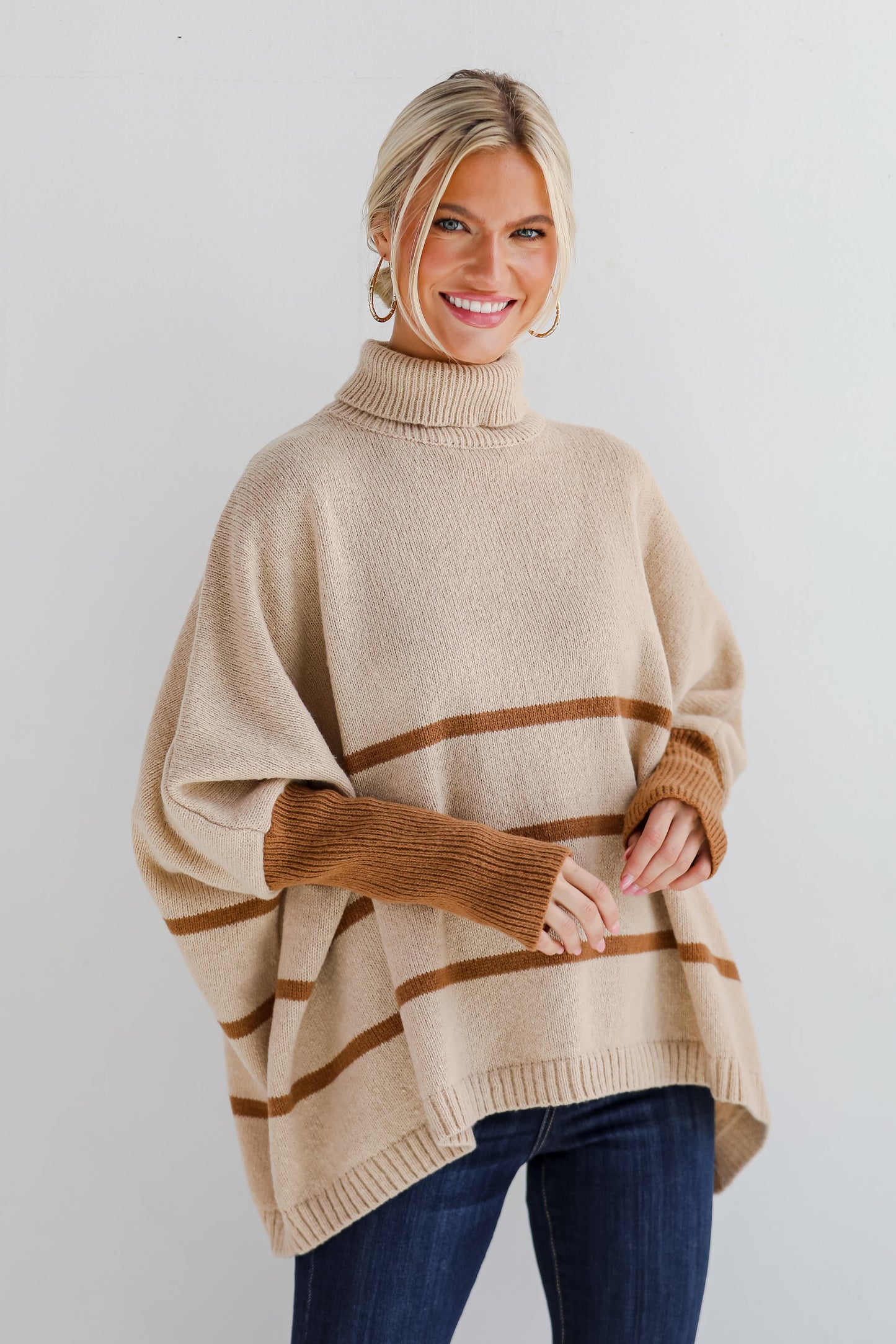 Sweetest Joy Oversized Striped Turtleneck Sweater