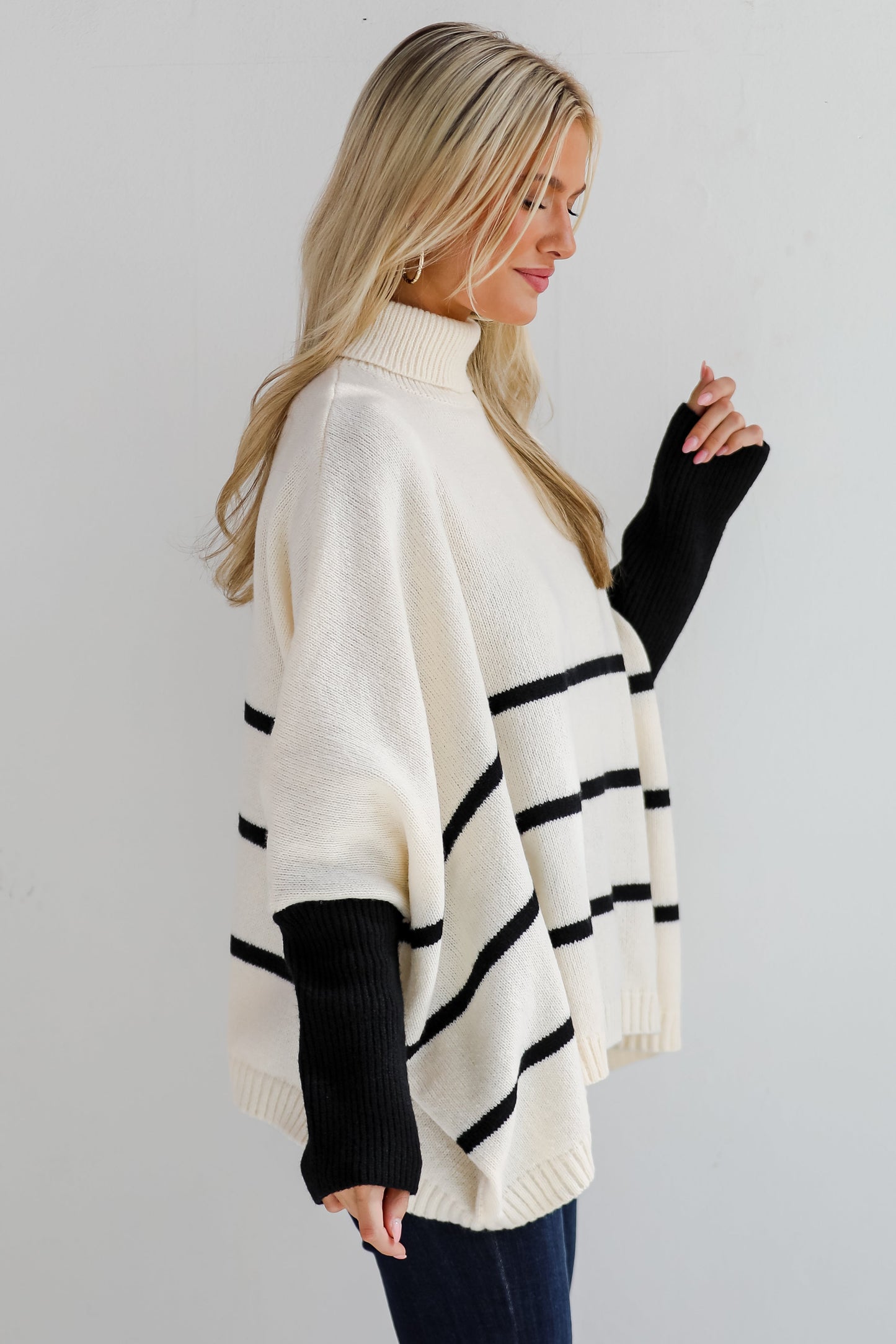 Sweetest Joy Oversized Striped Turtleneck Sweater